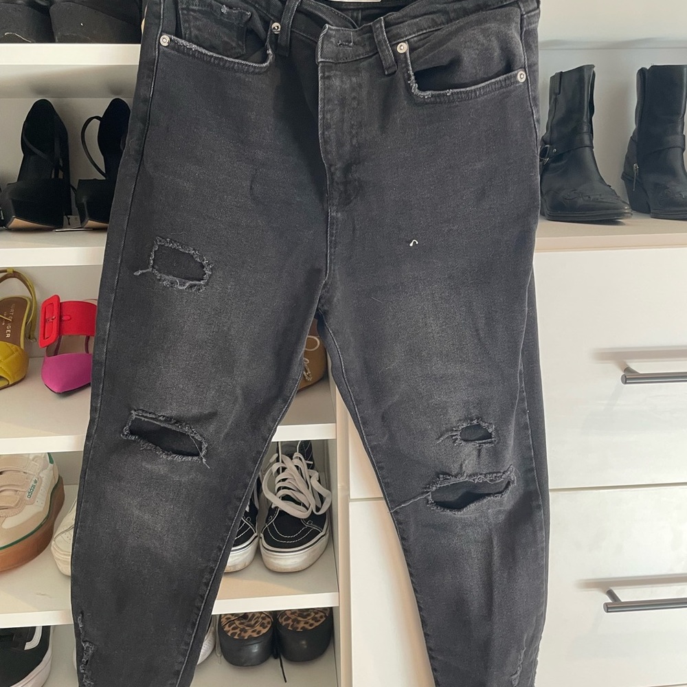 We the free black skinny jeans distressed rips